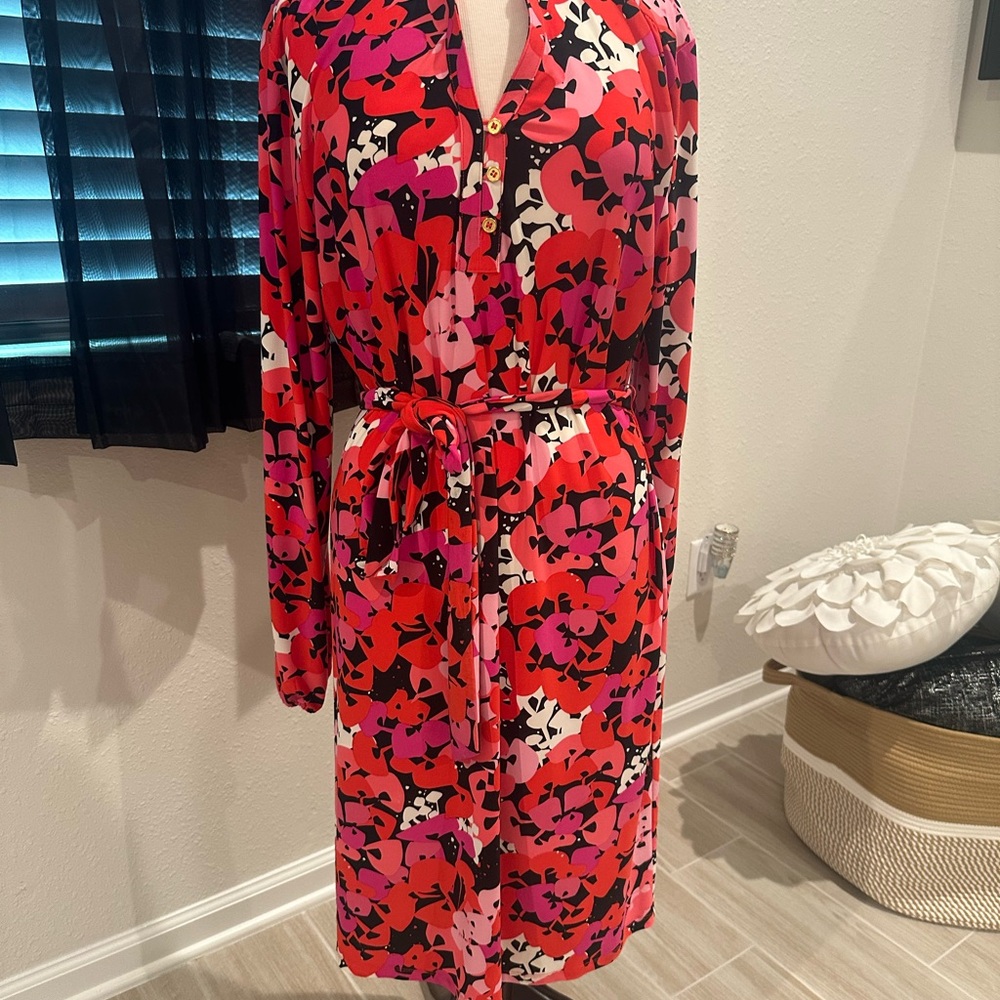 Pappagallo Red and Pink Floral Dress